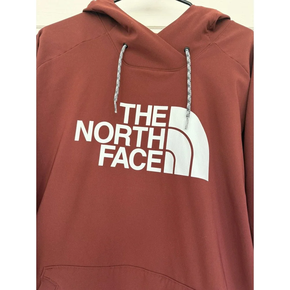 The North Face Tekno Logo Hoodie Mens XL Mahogany Red Fleece Pullover NF0A3M4E